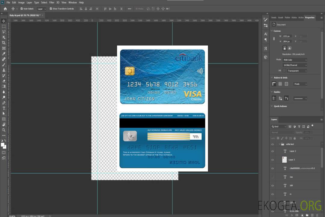 Carte visa classique Italie Citibank template Carte visa classique Italie Citibank template